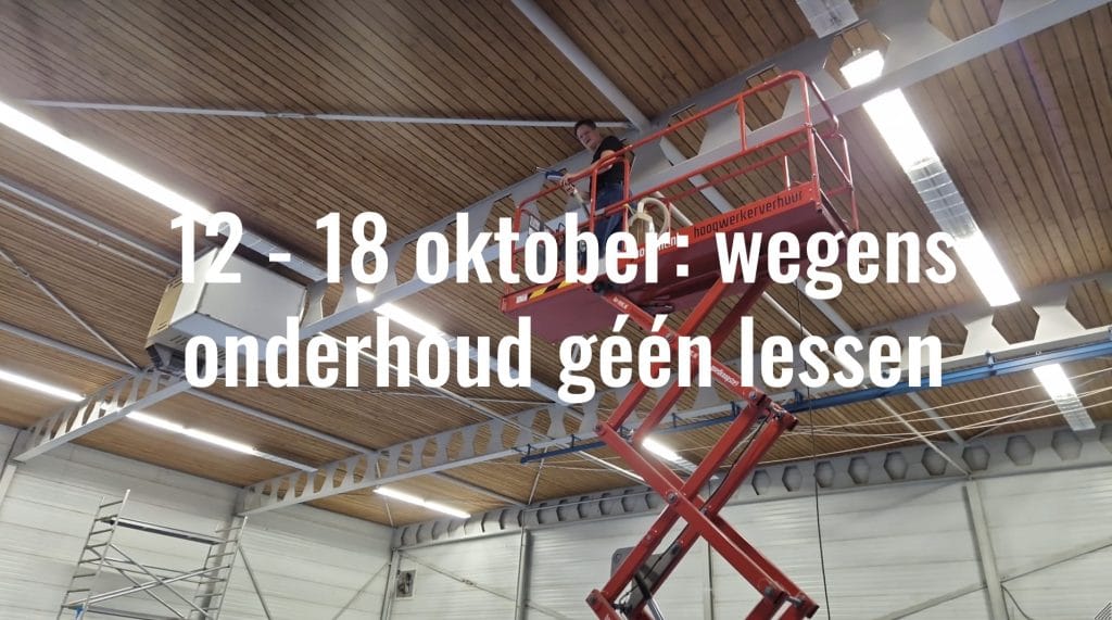 VAN 12 T/M 18 OKTOBER ZIJN ER GEEN TRAININGEN BIJ BUDOSPORT HOORN