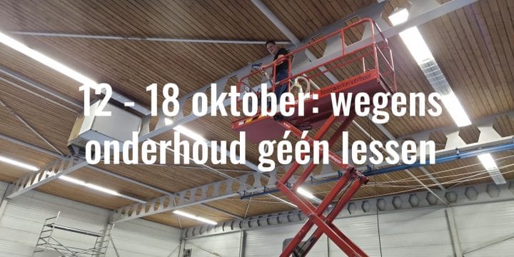 VAN 12 T/M 18 OKTOBER ZIJN ER GEEN TRAININGEN BIJ BUDOSPORT HOORN